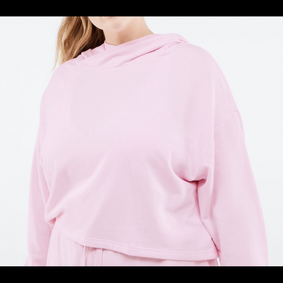 Fabletics Pink Crop Hooodie Eco Conscious Pullover - Picture 2 of 2